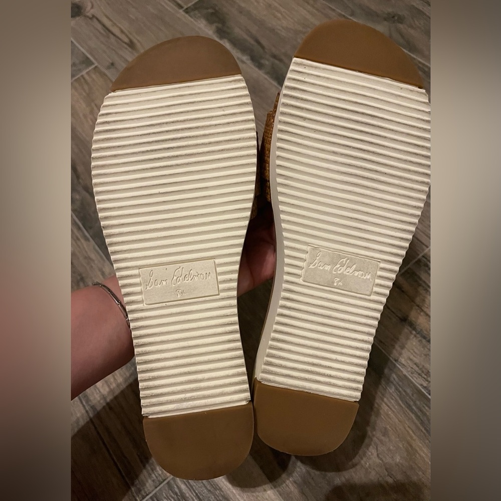 Sam Edelman Ariane Big Buckle Platform Slide Sandal in Cuoio  Sz. 8.5 - Picture 8 of 9